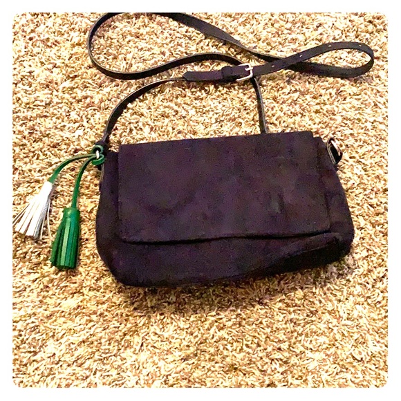 Navy faux suede small crossbody - Picture 1 of 2
